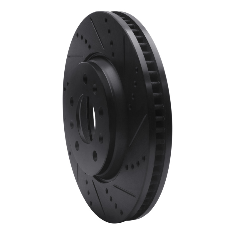 Cadillac STS Brake Rotor (1) - Front Right - R1 Concepts - Drilled & Slotted - Black - `03-`08